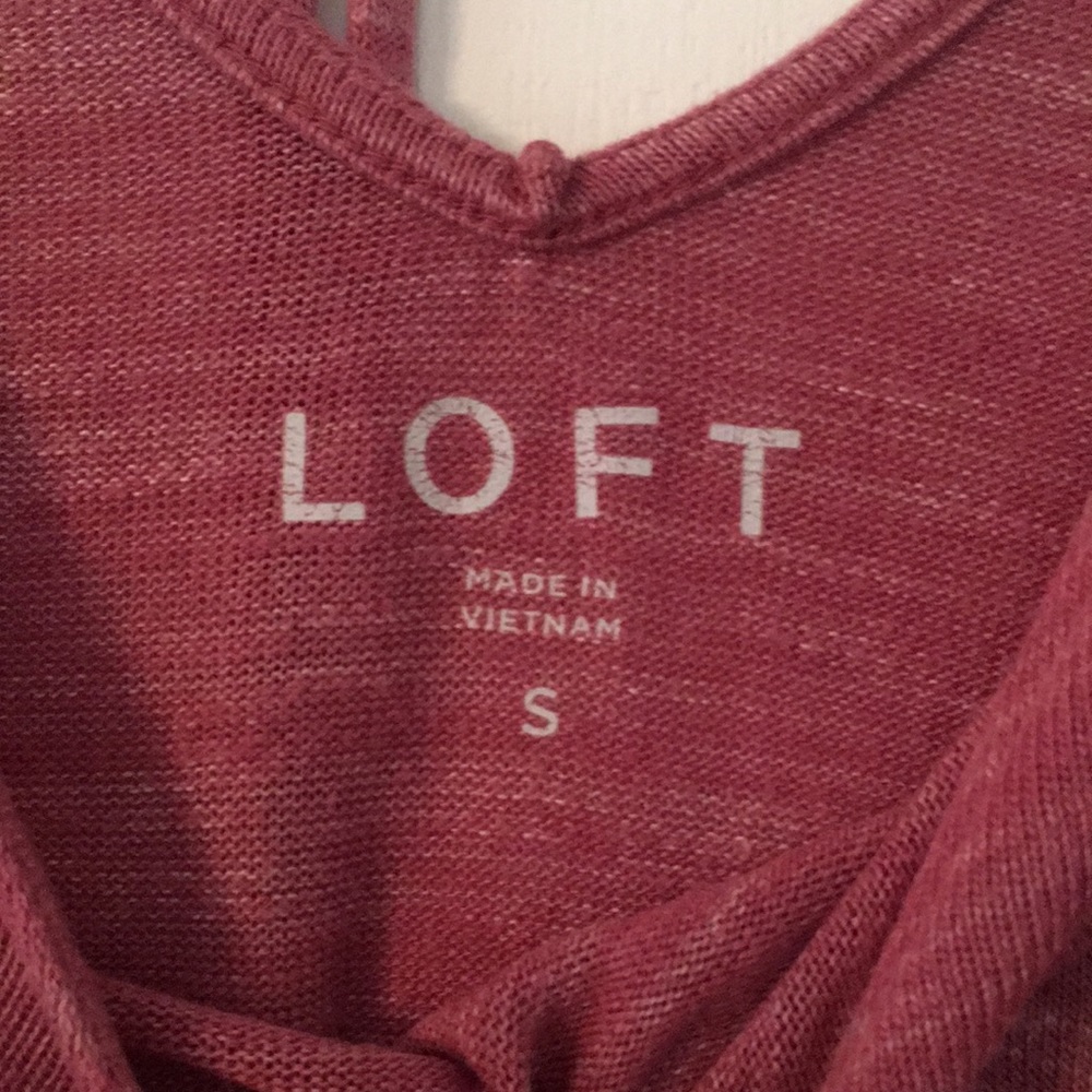 LOFT sweater with Flare Sleeves and  Tie-Back. Heathered Pink. - Picture 4 of 6
